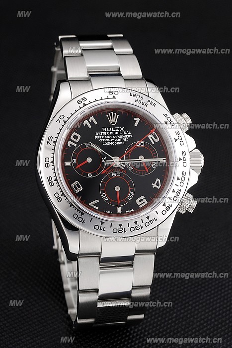 swiss rolex daytona stainless steel bracelet black dial